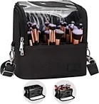 This Makeup Brush Bag can accommodate180 pcs small size or 40 pcs large makeup brush makeup brushes, the length of the makeup brush should not exceed 9.2 inches / 23cm. It not only can place cosmetic brushes, but also cosmetics, electronics, jewelry, etc.