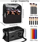 Makeup bag with brush holder